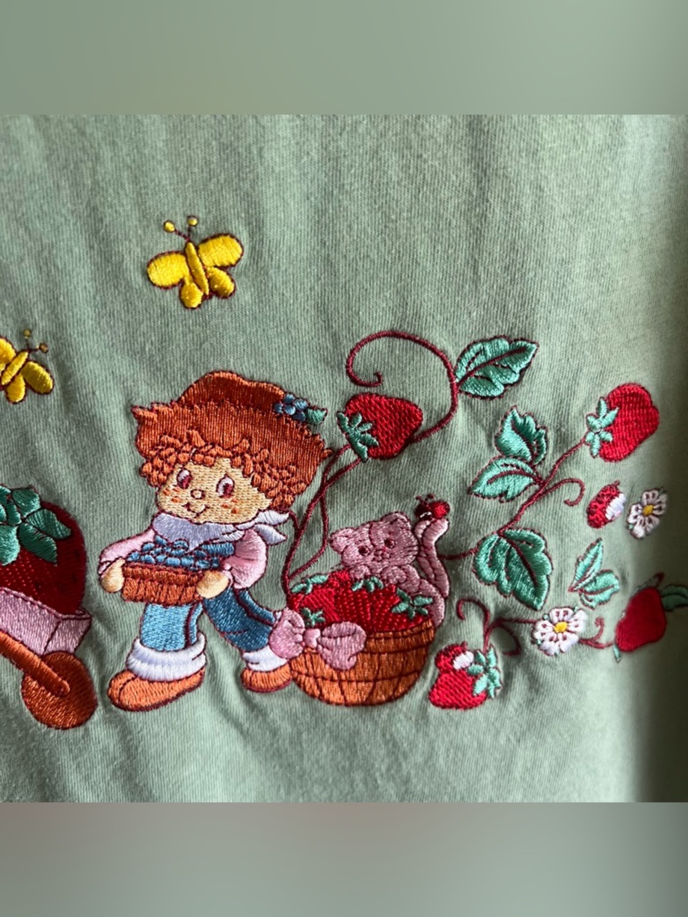 Strawberry Shortcake Huckleberry Pie  Embroidered Tee Green By BoxLunch SM - Picture 4 of 10